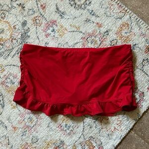 Athleta Red Ruffle Swim Skirt